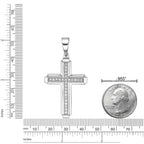 Men's Lab Grown Diamond Cross Pendant in Sterling Silver (1 ct. tw.)