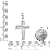 Men's Lab Grown Diamond Cross Pendant in Sterling Silver (1 ct. tw.)