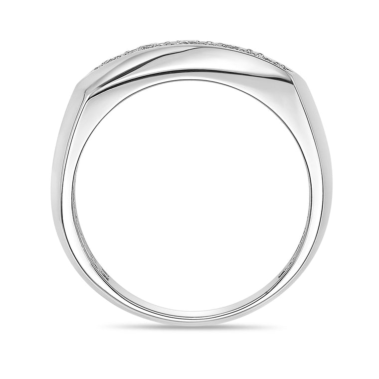 Men's Lab Grown Diamond Ring in Sterling Silver (1/4 ct. tw.)