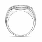 Men's Three-Row Lab Grown Diamond Band in Sterling Silver (1/4 ct. tw.)