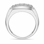 Men's Three-Row Lab Grown Diamond Statement Ring in Sterling Silver (1/3 ct. tw.)