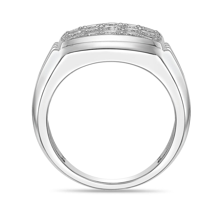Ribbed Cluster Ring in Sterling Silver