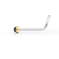 Titanium Black Onyx Curved Nose Ring with 14K Gold - 20G