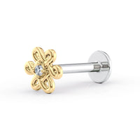 Titanium Eternity Knot Cartilage Piercing with 14K Gold - 18G
