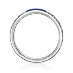 Men's Royal Blue Agate Woven Band in Sterling Silver
