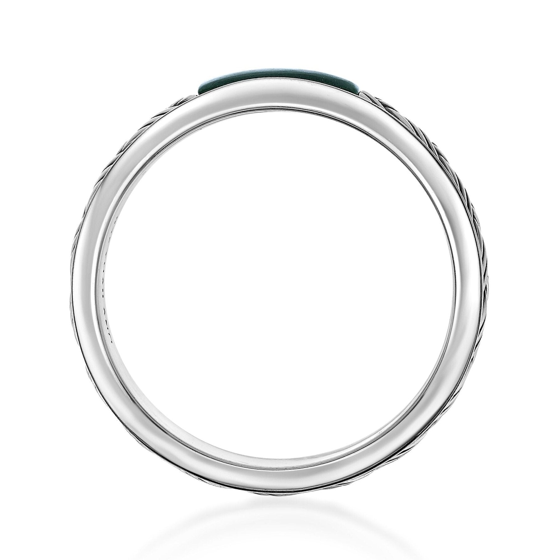 Men's Malachite Woven Band in Sterling Silver