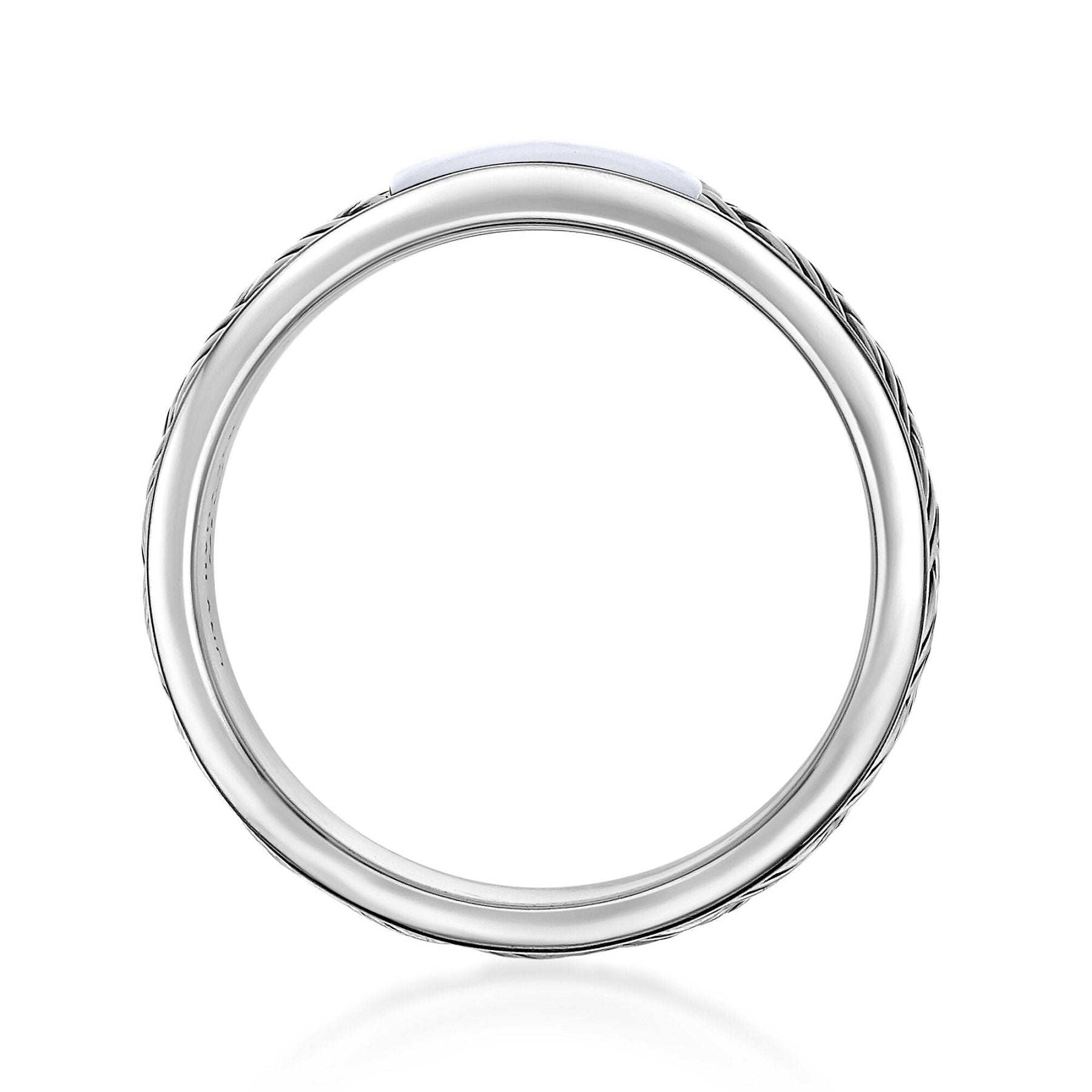 Men's Mother of Pearl Woven Band in Sterling Silver