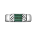 Men's Malachite Ring in Sterling Silver