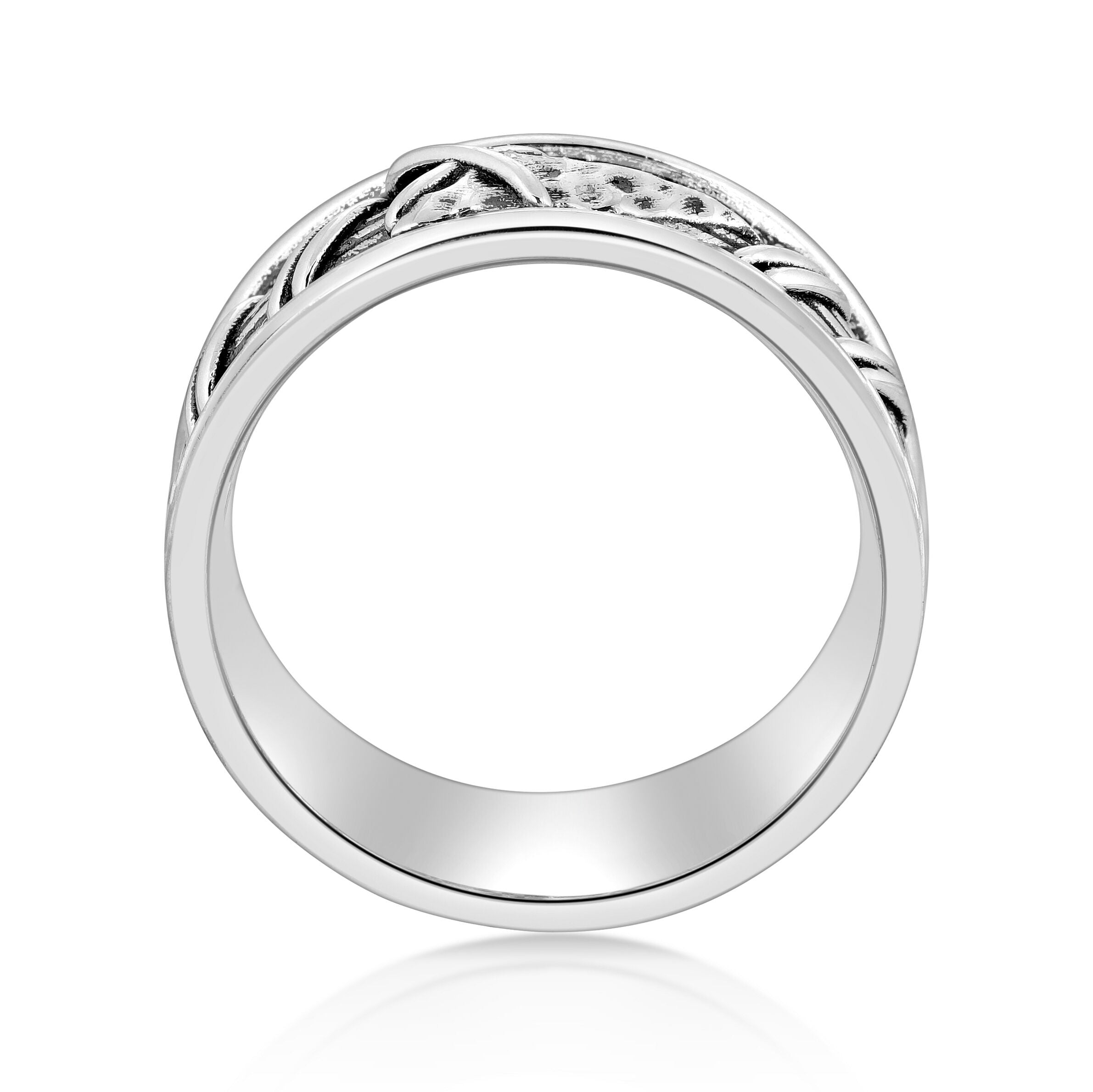 Men's Arrowhead Band in Oxidized Sterling Silver