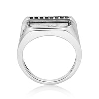 Men's Howlite and Black Spinel Ring in Sterling Silver
