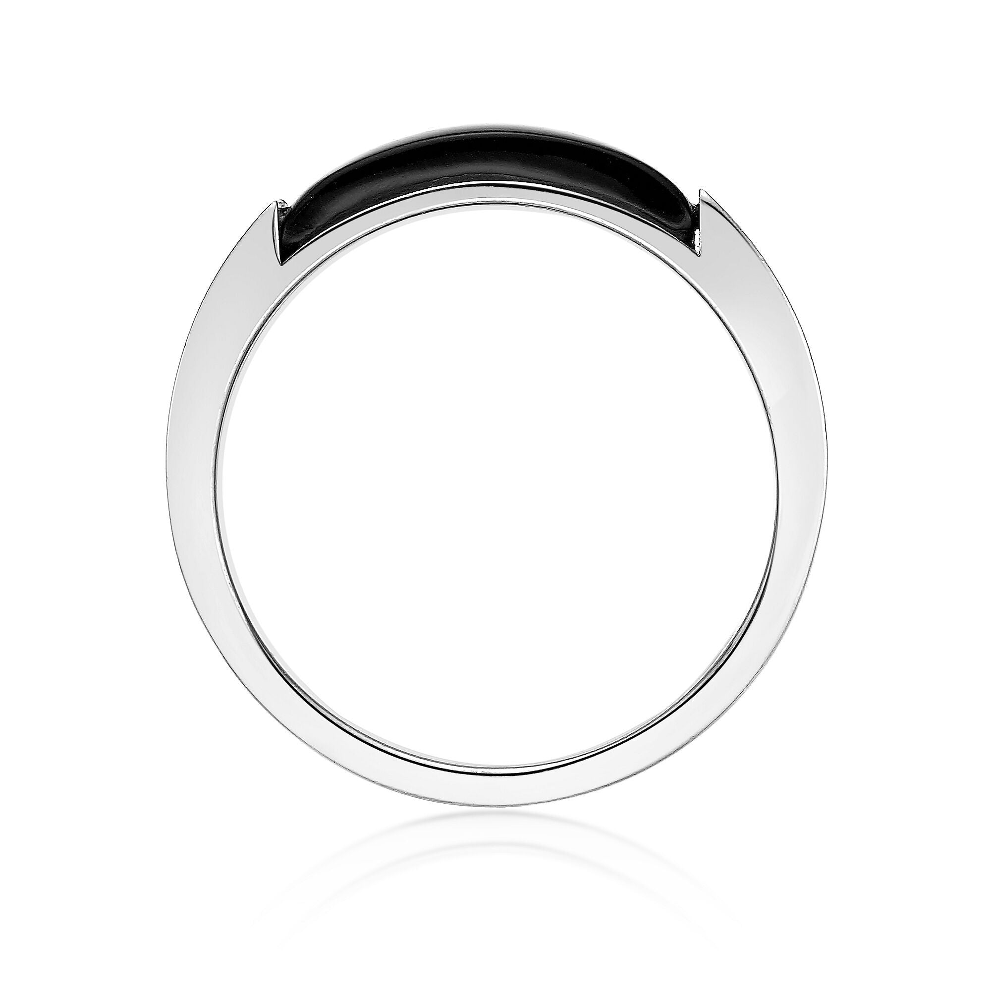 Men's Black Onyx Geometric Ring in Sterling Silver