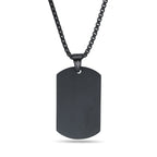 American Flag Dog Tag in Black Ion-Plated Stainless Steel