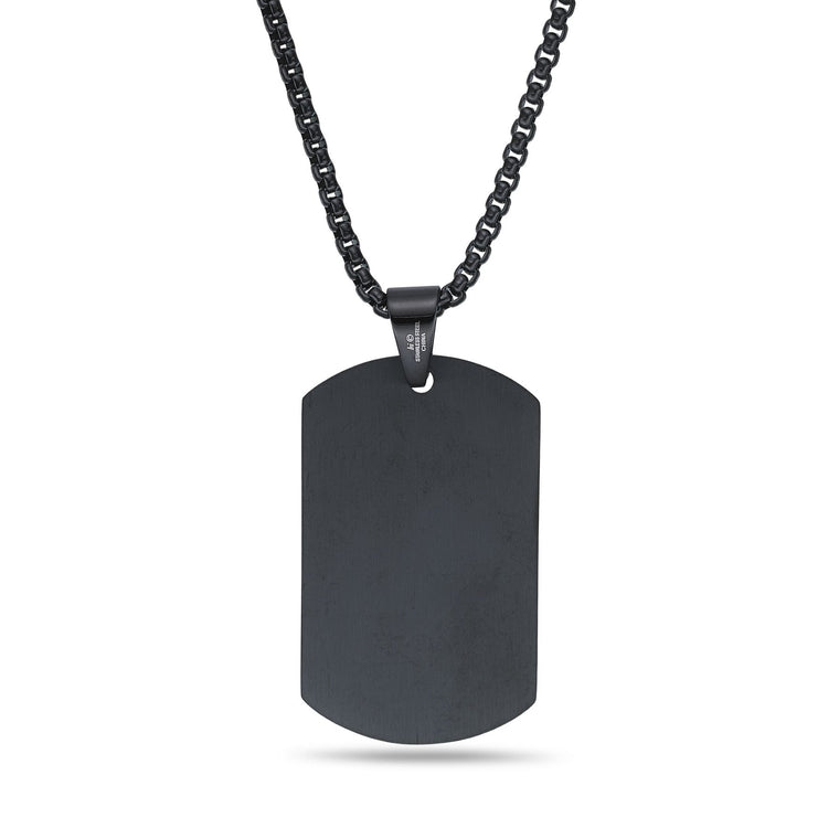 American Flag Dog Tag in Black Ion-Plated Stainless Steel