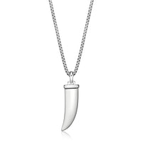 0.20 ctte Natural Diamond Fang Pendant in Sterling Silver, 24"