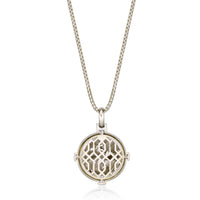 0.34 cttw Black and White Diamond Medallion Pendant in Yellow Gold Plated Sterling Silver, 24" 