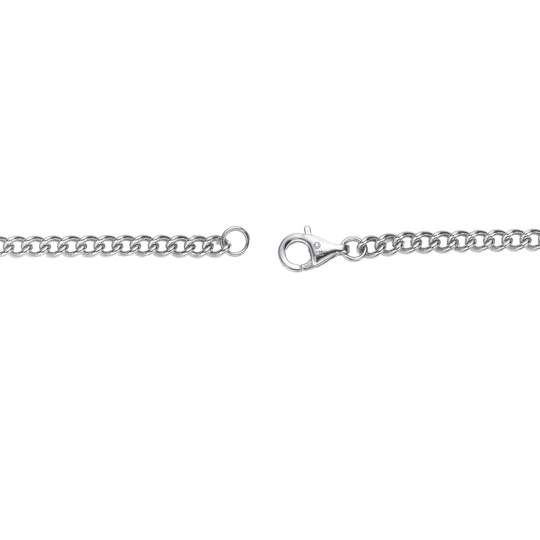 Black Agate Dog Tag Pendant in Sterling Silver, 24"
