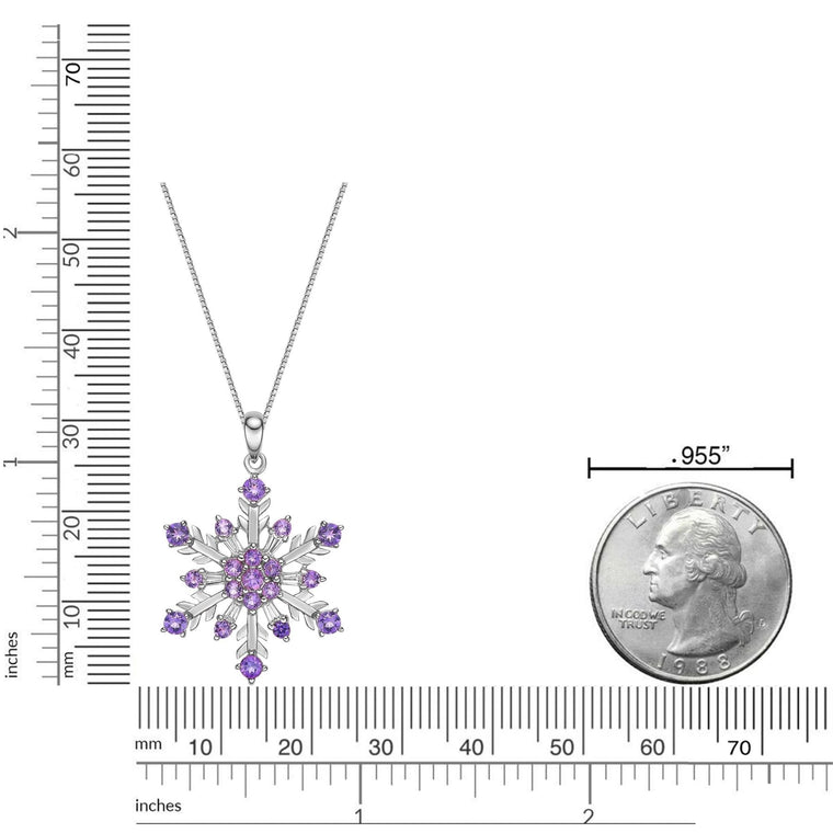 Sterling Silver Birthstone Snowflake Pendant
