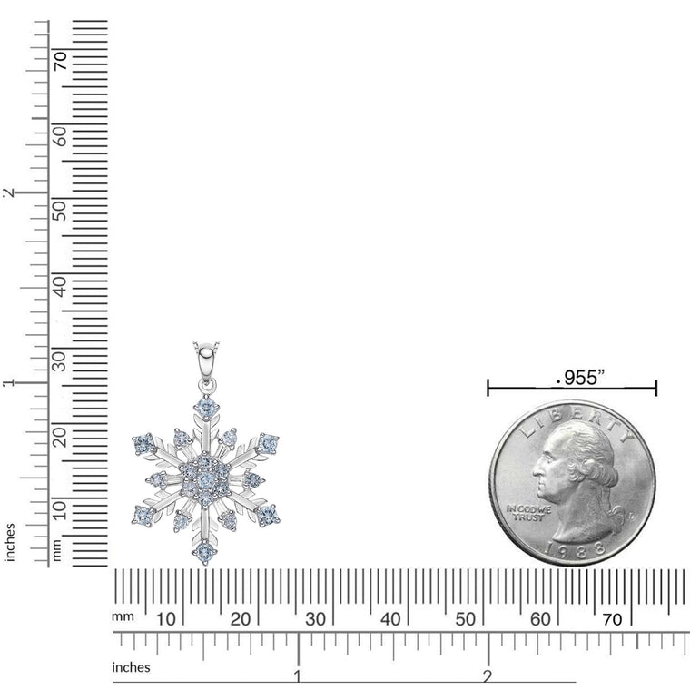 Sterling Silver Birthstone Snowflake Pendant