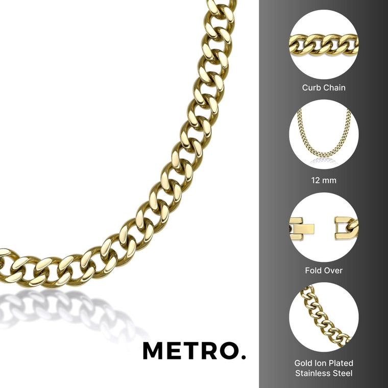 Thick Chain in Gold Ion Plated Stainless Steel