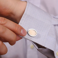 Oval Cufflinks in Stainless Steel