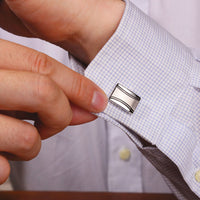 Rectangle Satin Finish Cufflinks in Stainless Steel