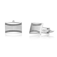Rectangle Satin Finish Cufflinks in Stainless Steel