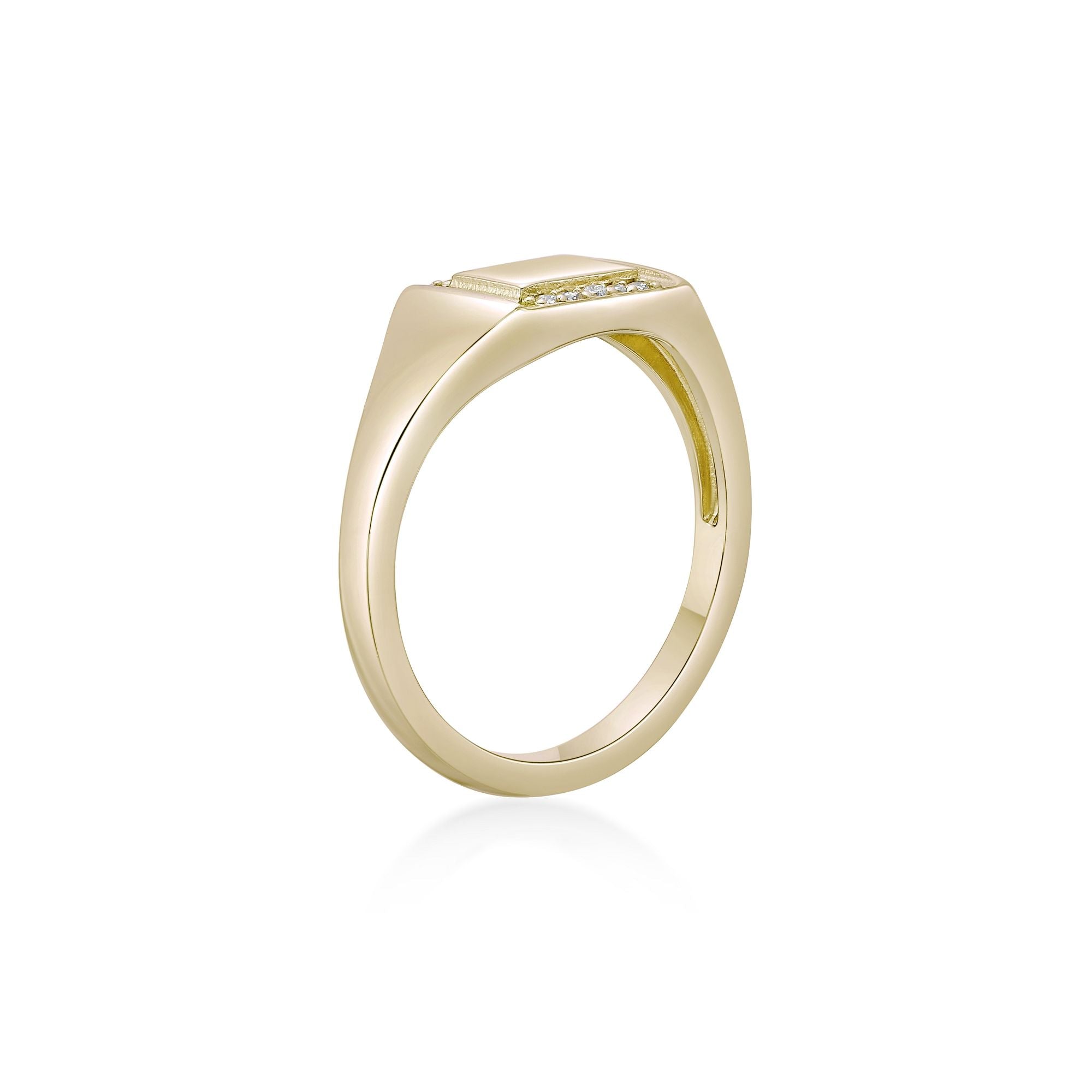 Lab Grown Diamond Rectangle Signet Ring