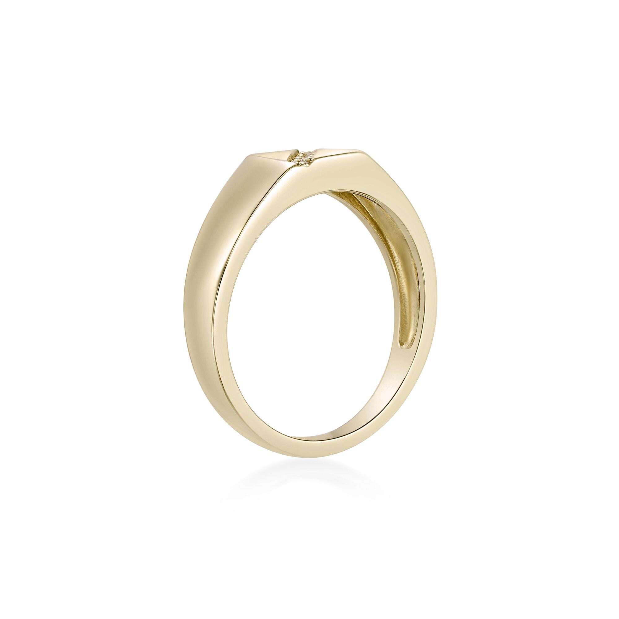 Lab Grown Diamond Slash Signet Ring