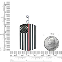 American Flag Dog Tag in Red Enamel Stainless Steel