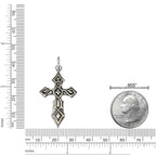 Men's Two-Tone Cross Pendant in Sterling Silver with Yellow Gold Plated Accent