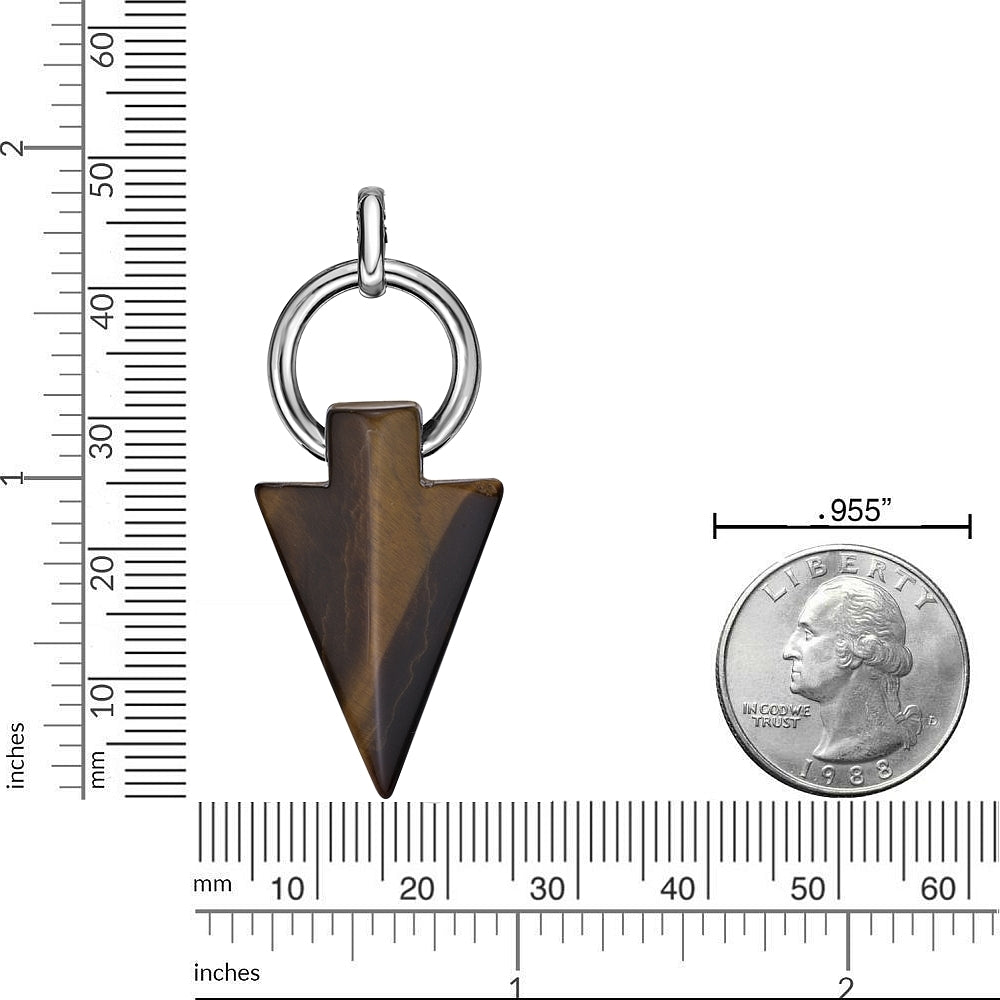 Men's Tiger Eye Arrowhead Necklace in Sterling Silver