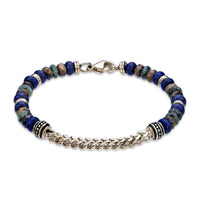 African Turquoise Beaded Bracelet in Gold Ion Plated Stainless Steel