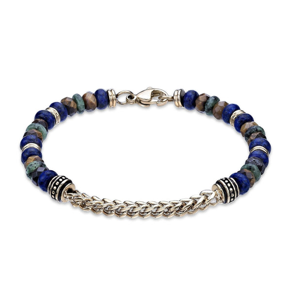 African Turquoise Beaded Bracelet in Gold Ion Plated Stainless Steel