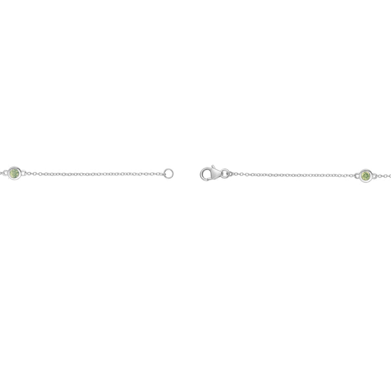Birthstone Station Bracelet in Sterling Silver