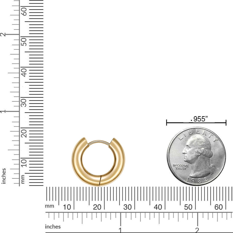 Plain Hoop Earring in Gold Ion Plated Stainless Steel