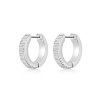 Ridged Hoop Earring in Stainless Steel