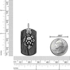 Men's Picasso Jasper Lion Dog Tag in Stainless Steel