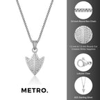 Men's Arrowhead Pendant with Lab-Created White Sapphire in Sterling Silver