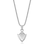 Men’s Mother of Pearl & Lab-Created White Sapphire Arrowhead Pendant in Sterling Silver