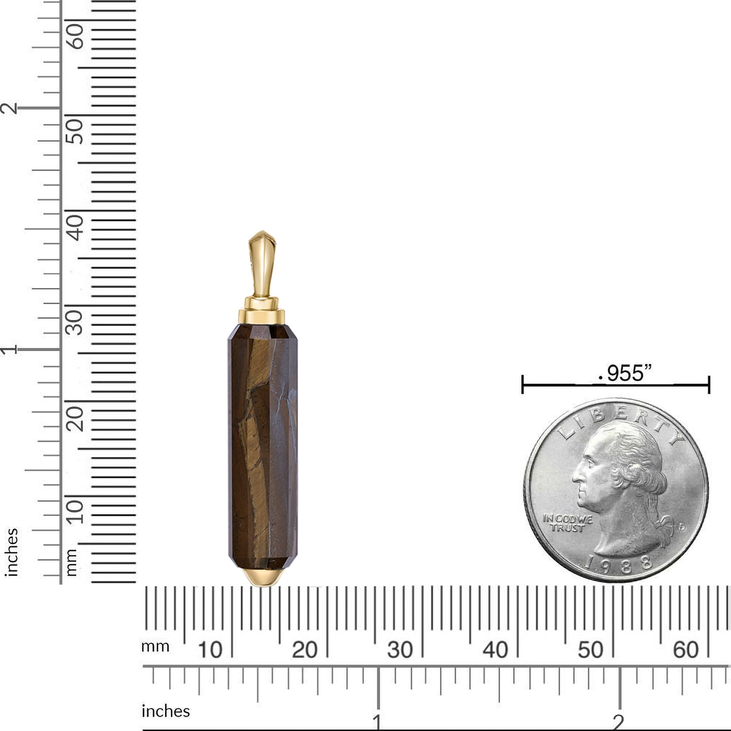 Tiger Eye Pendant in Yellow Gold Plated Sterling Silver