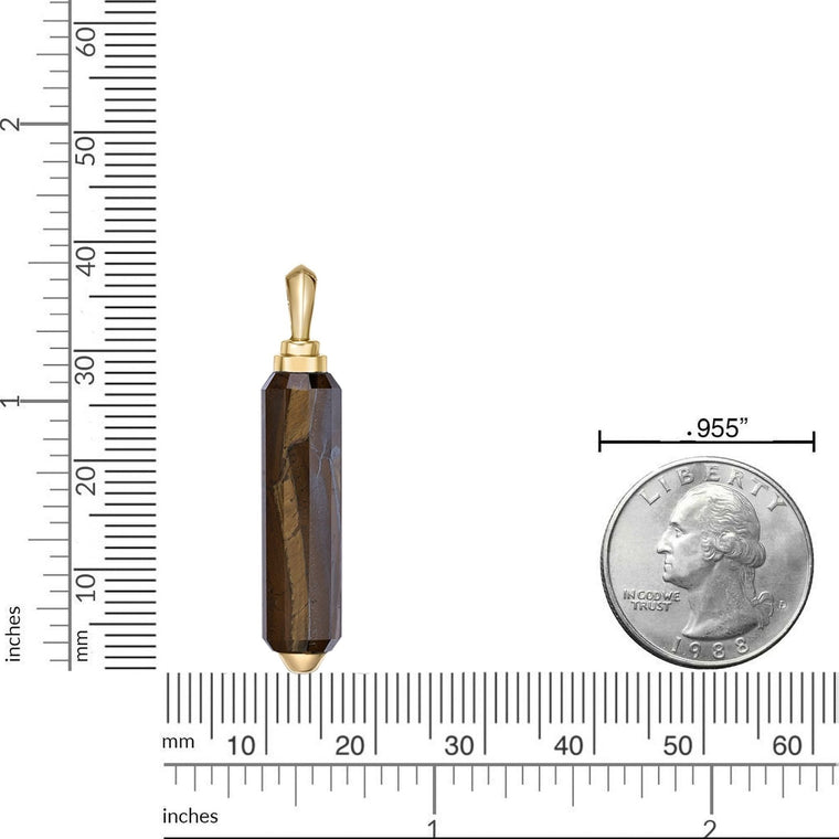 Tiger Eye Pendant in Yellow Gold Plated Sterling Silver