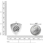 Men's Black Spinel Eagle Shield Pendant in Sterling Silver