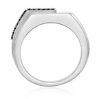 Men's Black Diamond Ring in Sterling Silver (1/4 ct. tw.)
