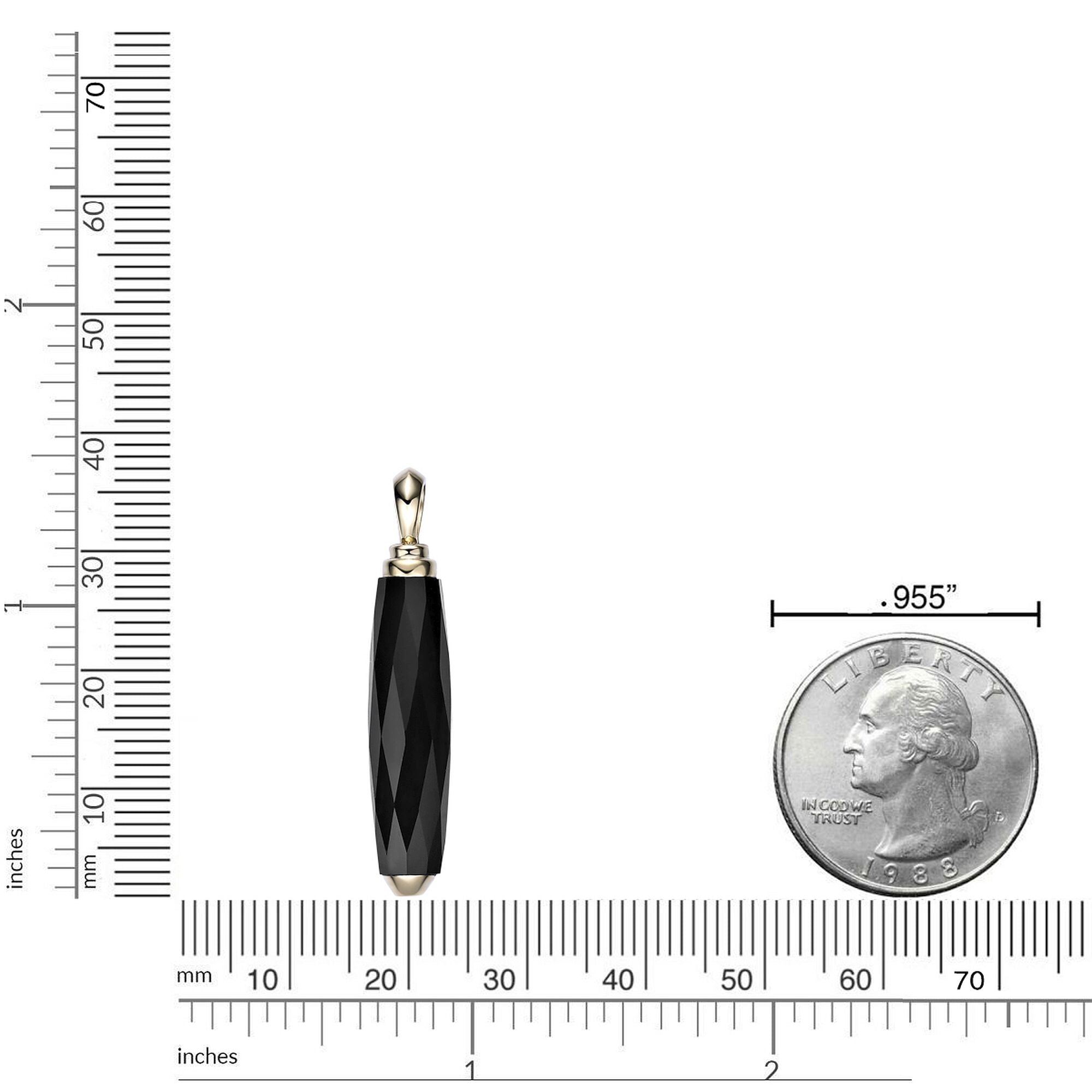 Men's Black Onyx Pendant in Yellow Gold Plated Sterling Silver