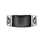 Men's Black Onyx Geometric Ring in Sterling Silver