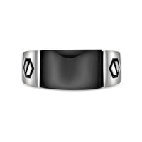 Men's Black Onyx Geometric Ring in Sterling Silver