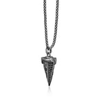 Black Spinel Shark Tooth Pendant in Sterling Silver