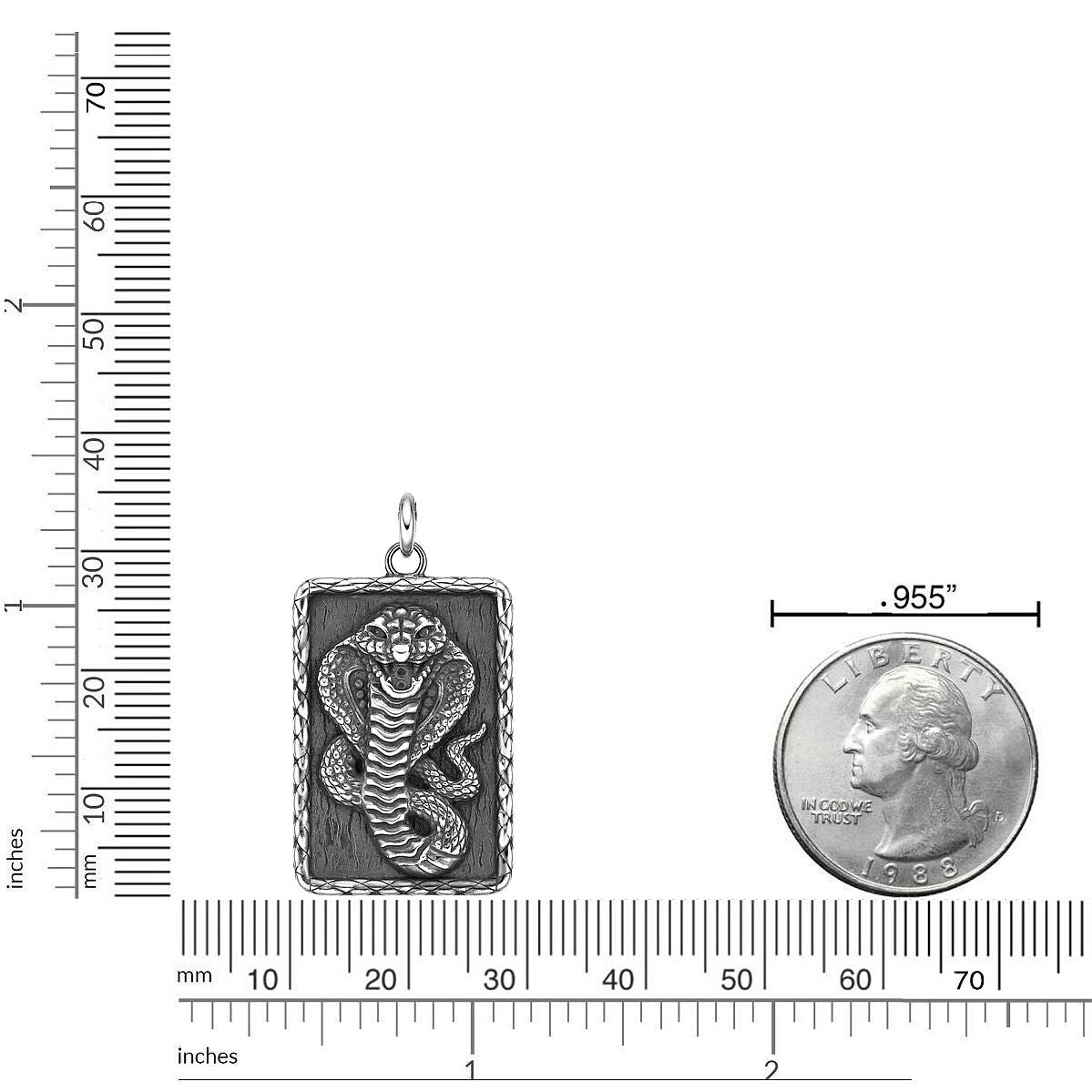 Men's Cobra Pendant in Sterling Silver