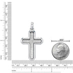 Men's Lab Grown Diamond Cross Pendant in Sterling Silver (1/2 ct. tw.)