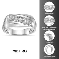 Men's Lab Grown Diamond Ring in Sterling Silver (1/4 ct. tw.)